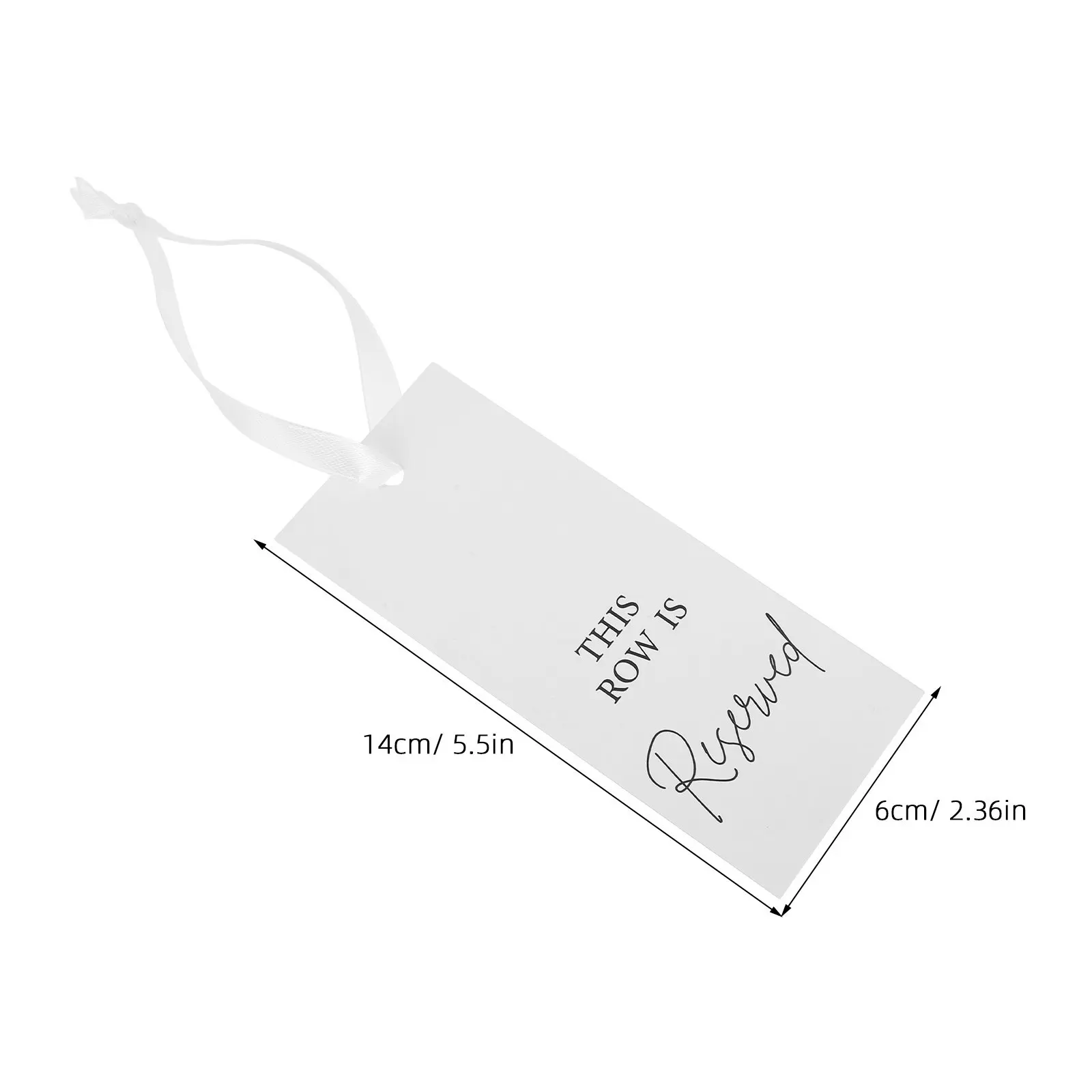 24Sets This Row Is Reserved Signs Textured Paper Vintage Style Hanging Chair Decor with Ribbon for Weddings Church Ceremonies view 2