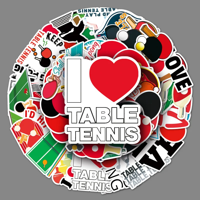 50Table Tennis Graffiti Personality Sports PeripheralDIYMobile Phone Luggage Scooter Stickers Waterproof