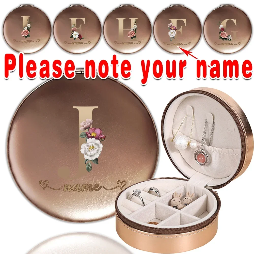 

Customized Name Portable Jewelry Storage Box Outdoor Earrings Necklace Display Case Compartmentalize Organizer Zipper Double Bag