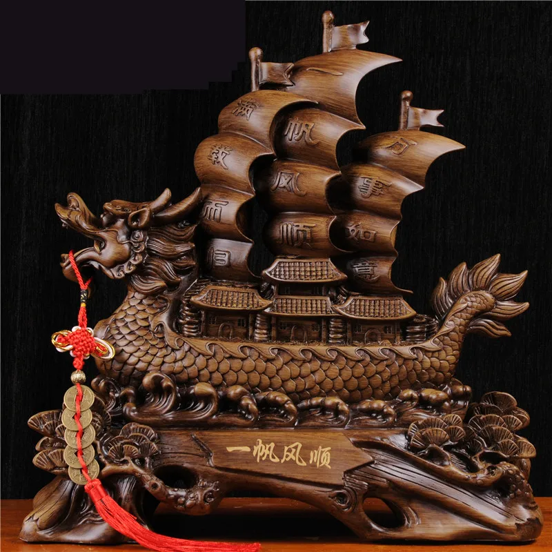 

Home decor accessories Smooth sailing dragon boat decorations Gift for opening a company store Living room decor Resin Crafts