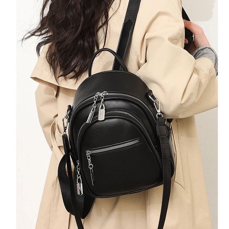a new mini handbag in solid color, with a casual school style bag A high-quality multi-functional small backpack for ladies