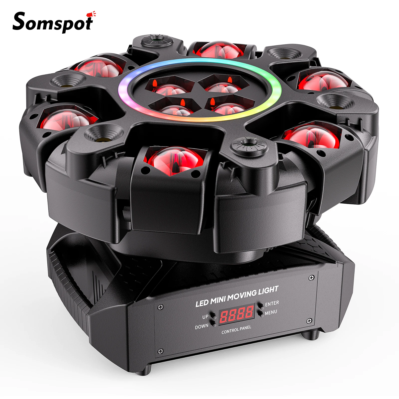 

Somspot 150 Вт светильник с подвижной головкой RGBW сценический эффект освещения проектор DMX голосовое управление для DJ дискотека вечеринка концерт свадебный театр