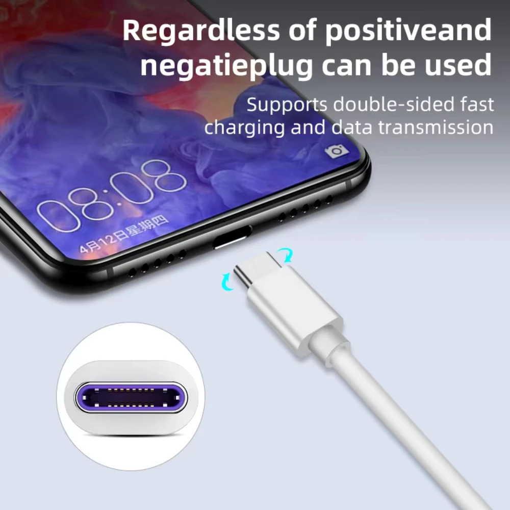 5A USB Type C Cable For Xiaomi Huawei Mate 60 P50 P40  Pro Lite 40W 480Mbps Fast Charging Charger USB-C Type-C Cable Wire Cord