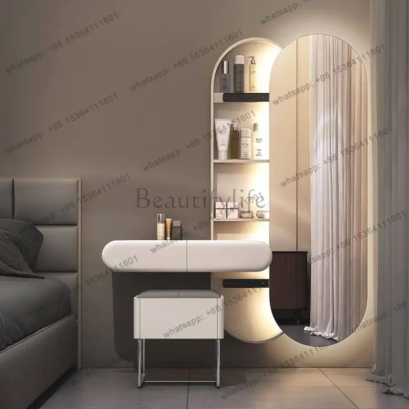 Dresser Small Bedroom Suspended Full Body Mirror Wall Hanging Integrated French Suspended Makeup Table