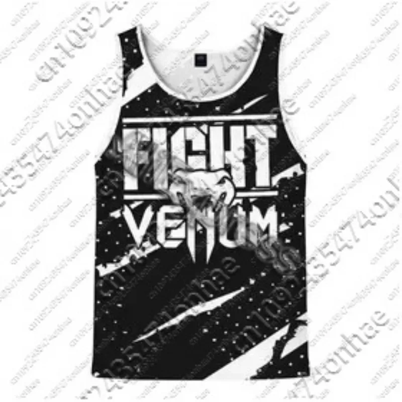 2025 Hot Selling New Men's Boxing 3D Digital Printed Mesh Quick Drying Breathable Sweat Absorbing Vest Fitness Fashion Vest