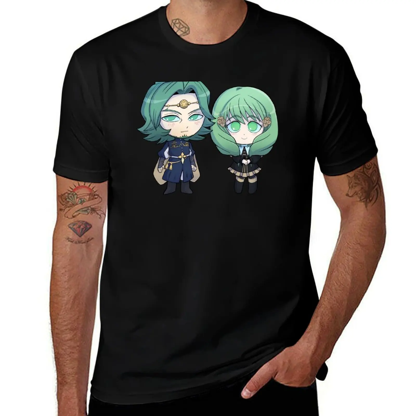 Футболка Seteth and Flayn - Fire Emblem Three Houses - Chibi Cuties, рабочая футболка в индустриальном стиле