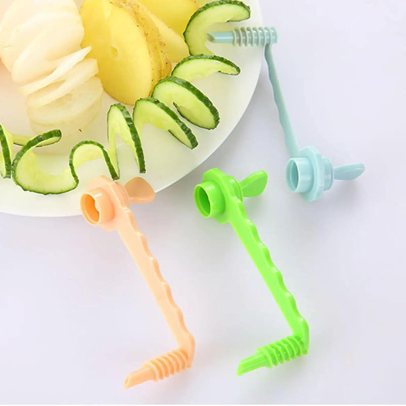 

3Pcs Vegetable Slicer Vegetable Spiral Cutter for Camping Kitchen Restaurant