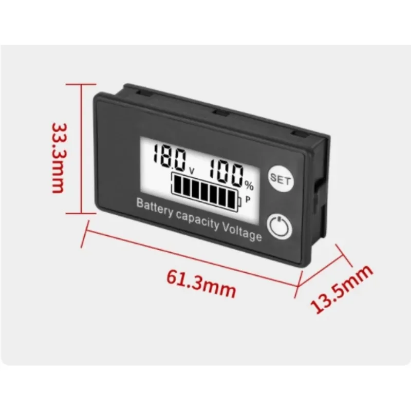 LCDデジタル電気メーター,バッテリー容量インジケーター,LiFePo4リチウム電池,鉛蓄電池,12v,24v,48v,72v,DC8-100V,6133a