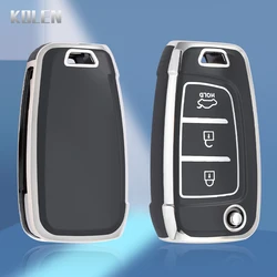 New TPU Car Flip Key Case Cover Shell For Hyundai Elantra Solaris I30 I35 I40 IX35 Sonata Santa Fe Tucson Verna Celesta Accent