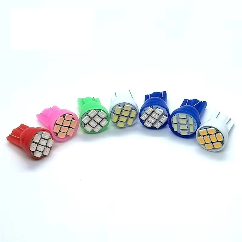 100PCS T10 2825 W5W DC 6V 6.3V 12V 24V 1210 LED Bulb Pinball Machine Battery Game Toy Car Console Flashlight Bulb White Red