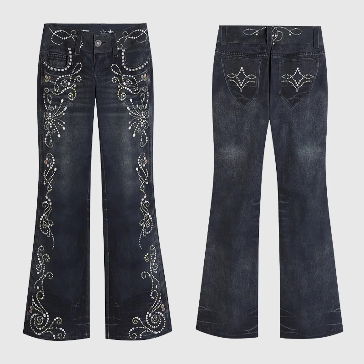 Y2K Streetwear Denim Pants Trendy Low Waist Jeans Tight Fit Micro Stretch Chinese Made Teenage Youth Fashion Spring Season