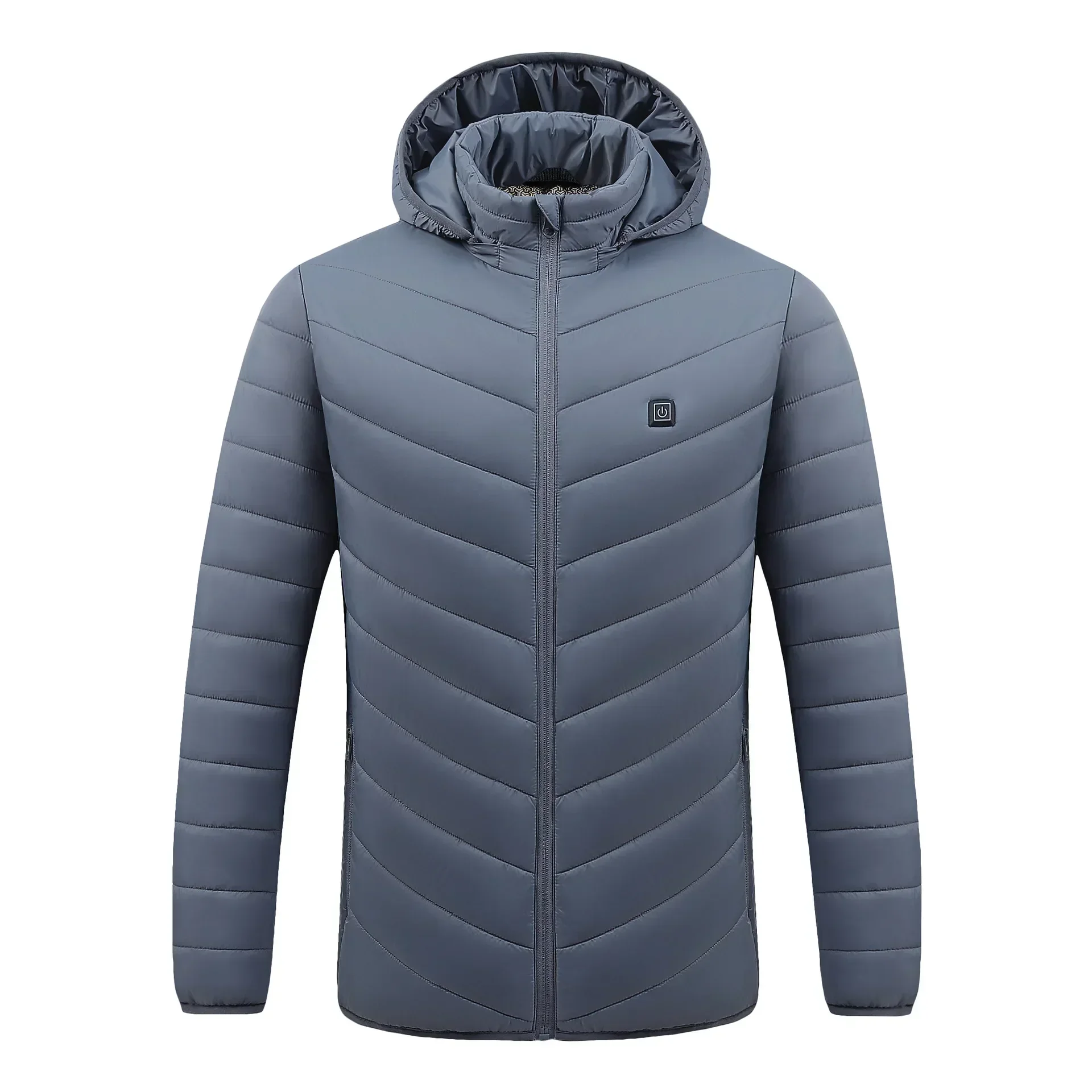 Men USB Electric Battery Heated Jackets cycling Long Sleeves Heating Hooded Coat Jackets Warm Winter Thermal Cotton clothe