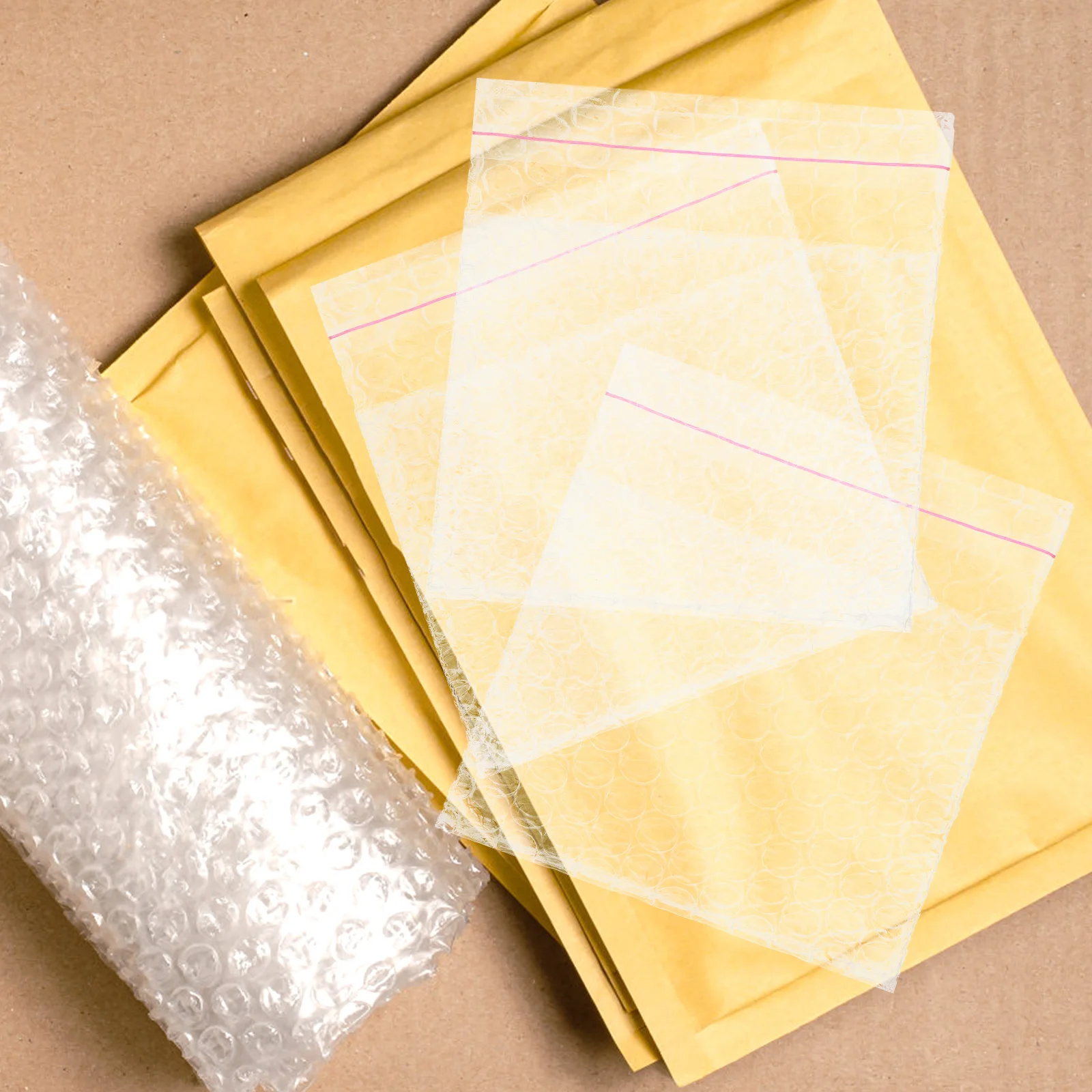 

Double Layer Shockproof Bubble Mailers Self-Sealing Pe Material Sturdy Packaging Protection For Moving Shipping Storage Clear