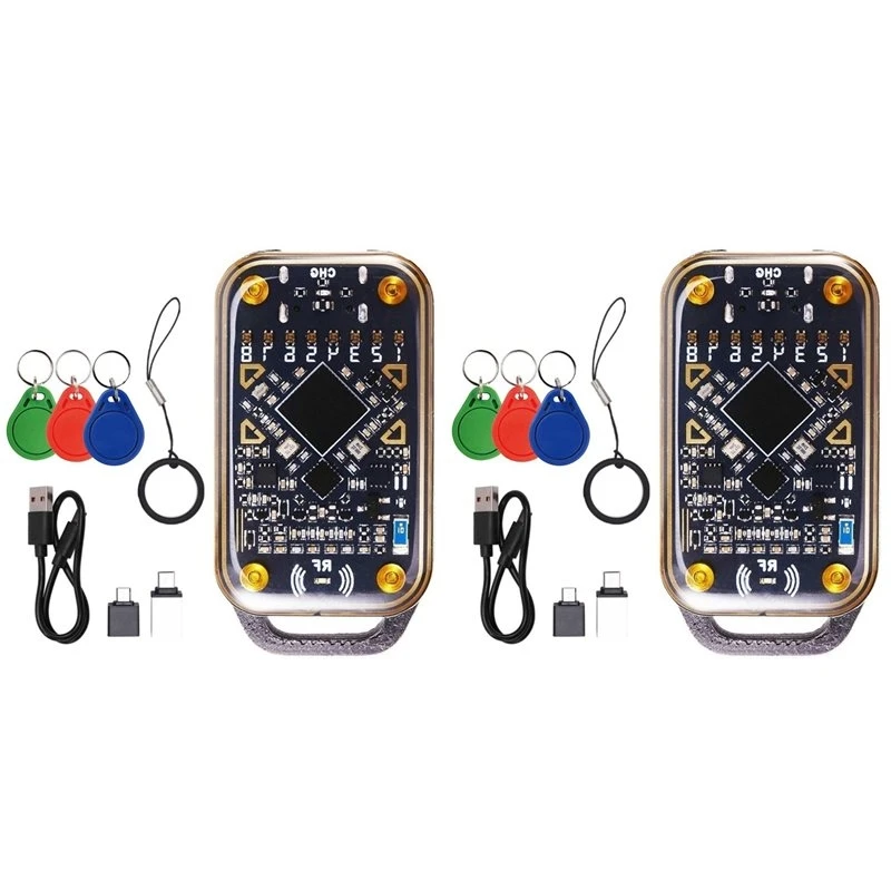 M01K 2X Chameleon Ultra Smart Card Emulator RFID Smart Chip Reader 125Khz 13.56Mhz Card Decode NFC Duplicator+6Xuid Keychain