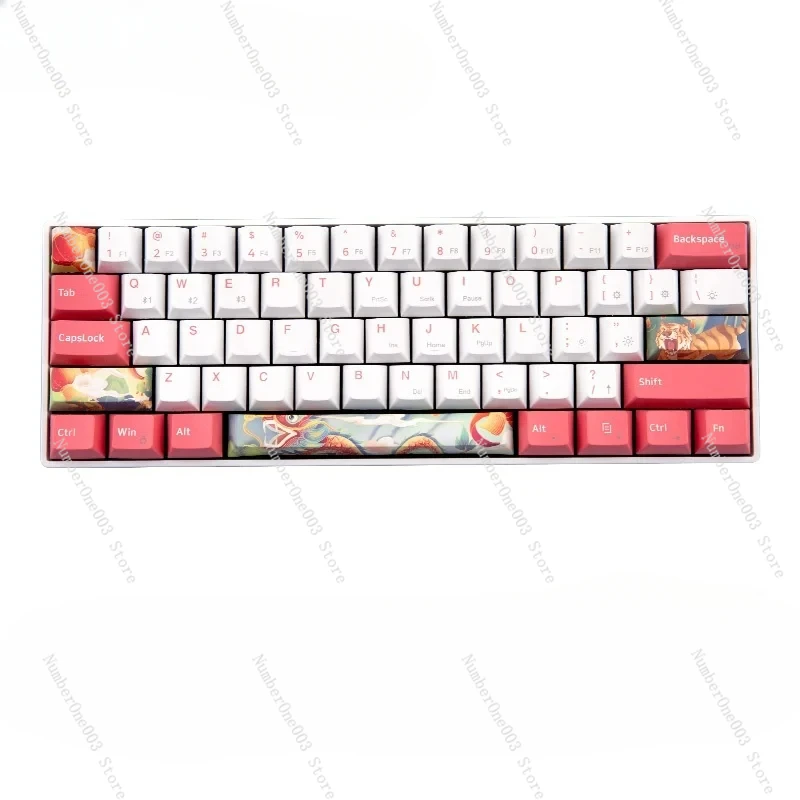 Bluetooth Wired Dual-Mode Mechanical Keyboard Computer Tablet Universal PBT Key Cap RGB Light 61 Keys