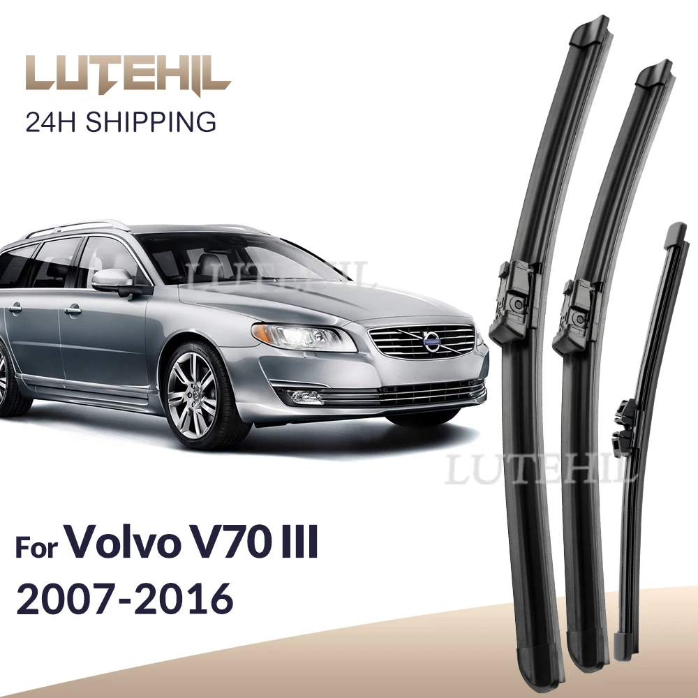 

LUTEHIL For Volvo V70 III 2007-2016 2008 2009 2010 2011 Wiper Front & Rear Wiper Blades Windshield Windscreen Window 26"+20"+14"