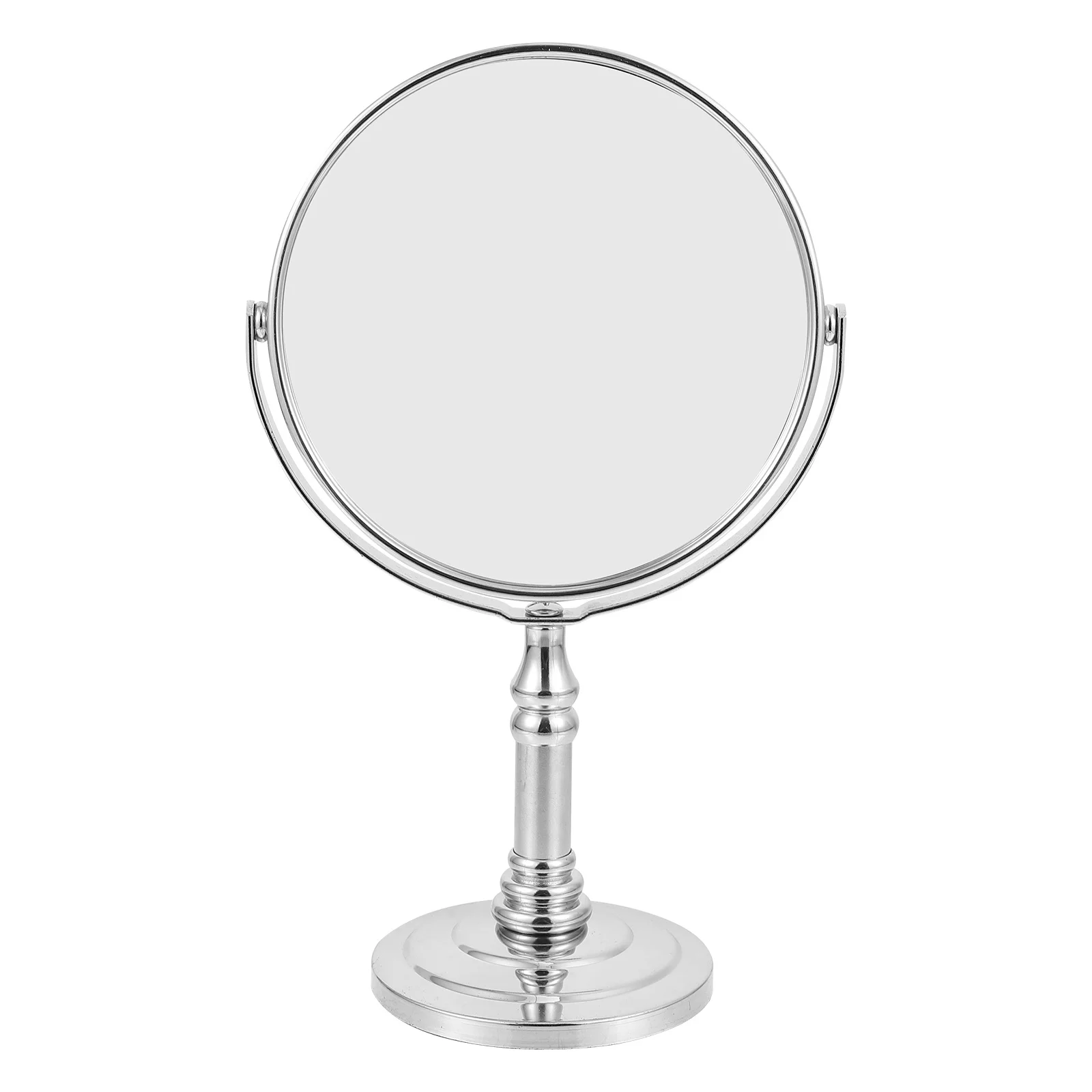 1 個デスクトップ化粧鏡スイベルメタル両面バニティミラークリア HD 表面スムーズな仕上げ女性の浴室用