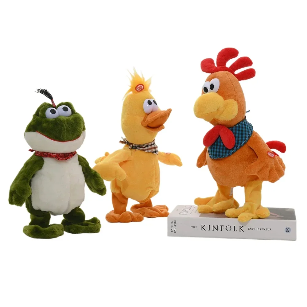 

Funny personality animal plush toy chicken duck frog plush toy singing and dancing toy children birthday gift
