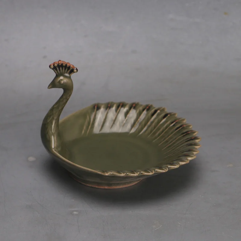 Glaze Peacock Open Screen Hand Pinch Special-Shaped Wash Antique Antique Porcelain Antique Antique Decoration Collection