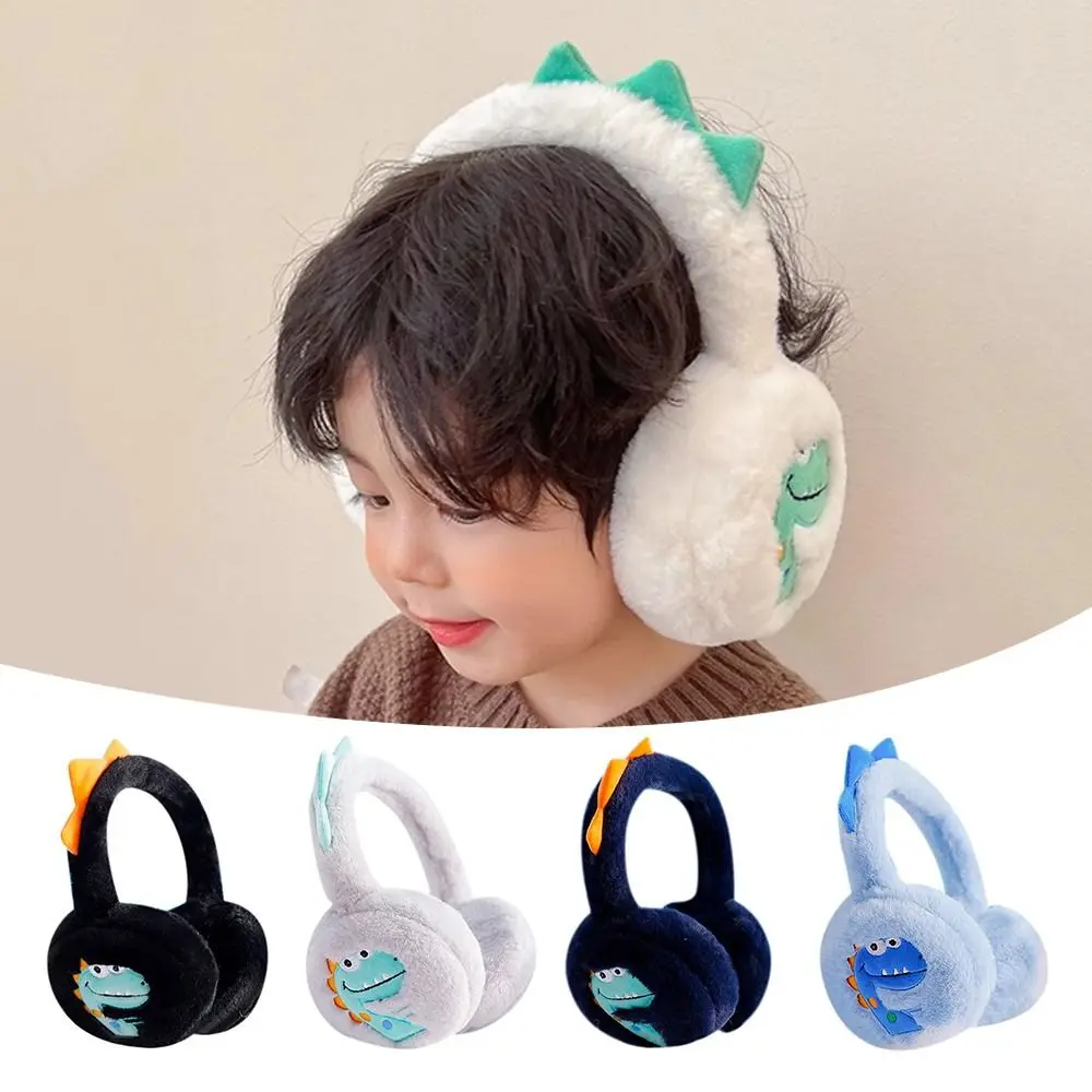 

Cute Plush Little Dinosaur Ear Warmer Cartoon Soft Kids Earmuffs Winter Warm Thickened Ear Cover for Children’s Gifts