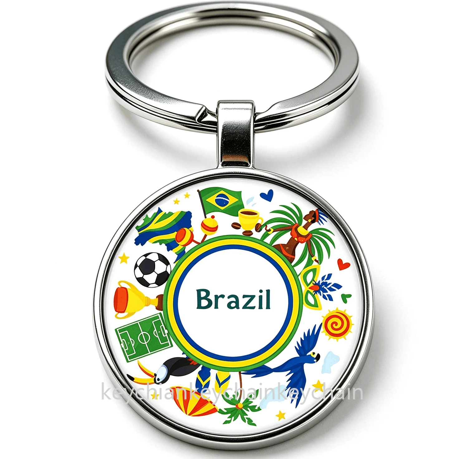 Brazil icon soccer toucan keychain Key Ring Pendant Car Bag Key Holder Gift