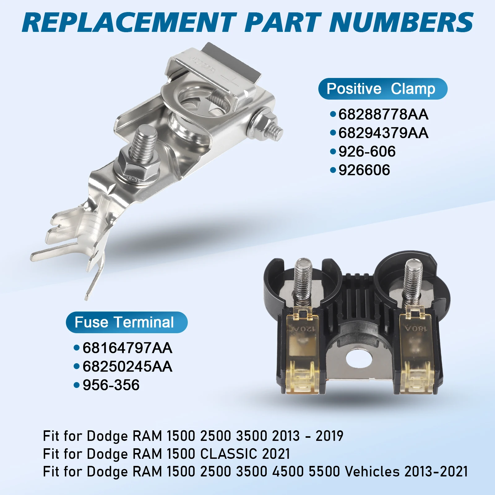 

Комплект предохранителей аккумуляторной цепи CNSPEED, 180 А, 120 А, BFT с гайками для Dodge Ram1500 2500 3500 2013-2019 68164797AA 68250245AA 956-356