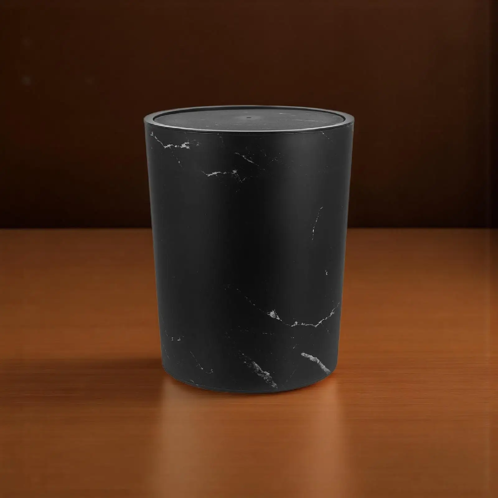 

Large Capacity Trash Can Swing Lid Marble Pattern Odor-Trapping Bathroom Garbage Bin Bedroom Wastebasket Office Waste Basket