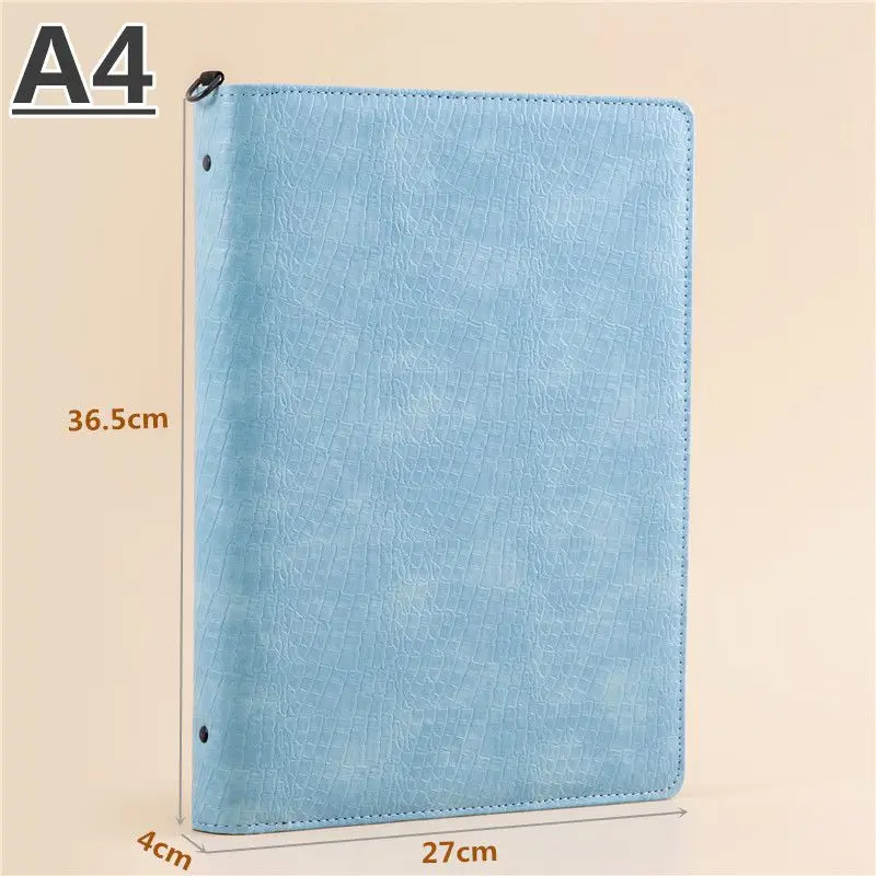 Crocodile Embossed A4/A5 PU Leather Zippered Binder– Loose-Leaf Ring Album for Photos, Music