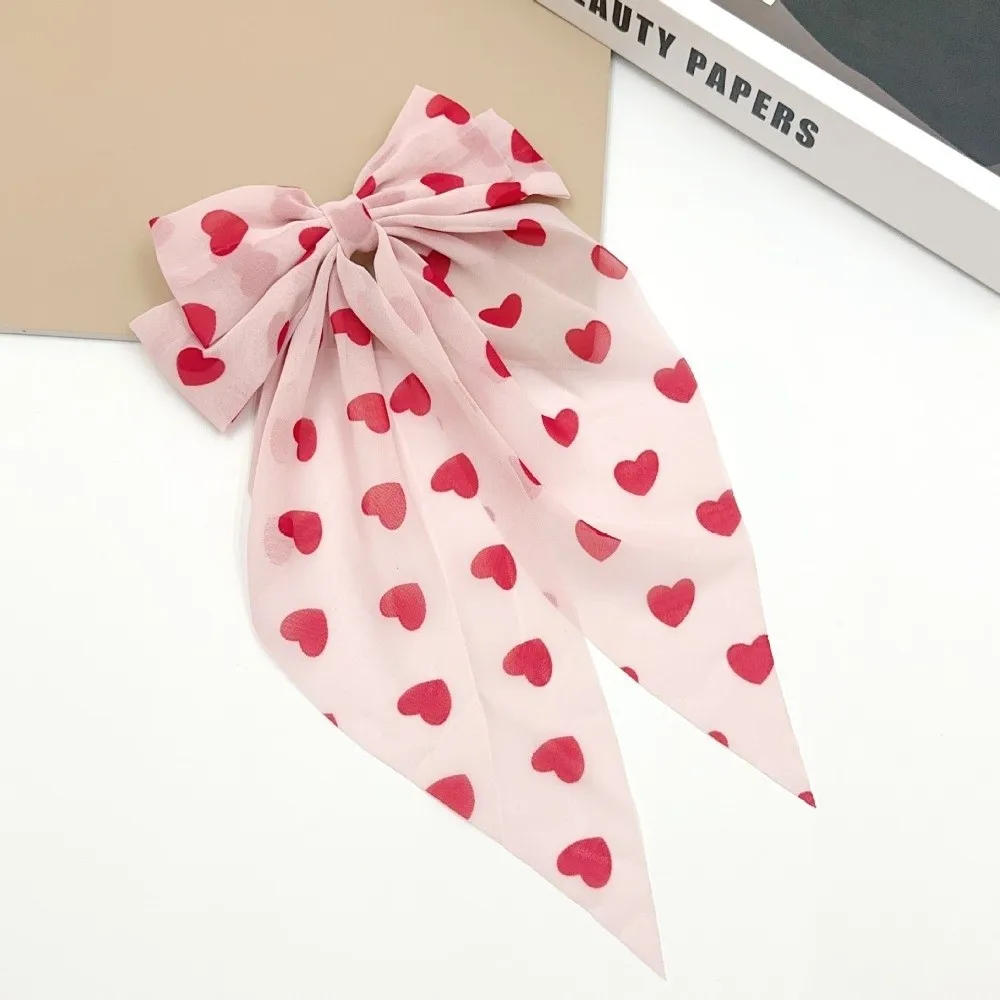 

Fashion Sweet Hair Clips Big Bows Spring Clip Hair Ribbon Long Half-Up Hairstyles Hair Accessories for Women Girls