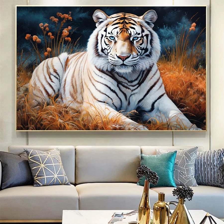 Diamant-Malerei-Set, neu, groß, Tier-Tiger-Kunst, 5D-Diamant-Stickerei, voller Bohrer, Mosaik-Dekoration