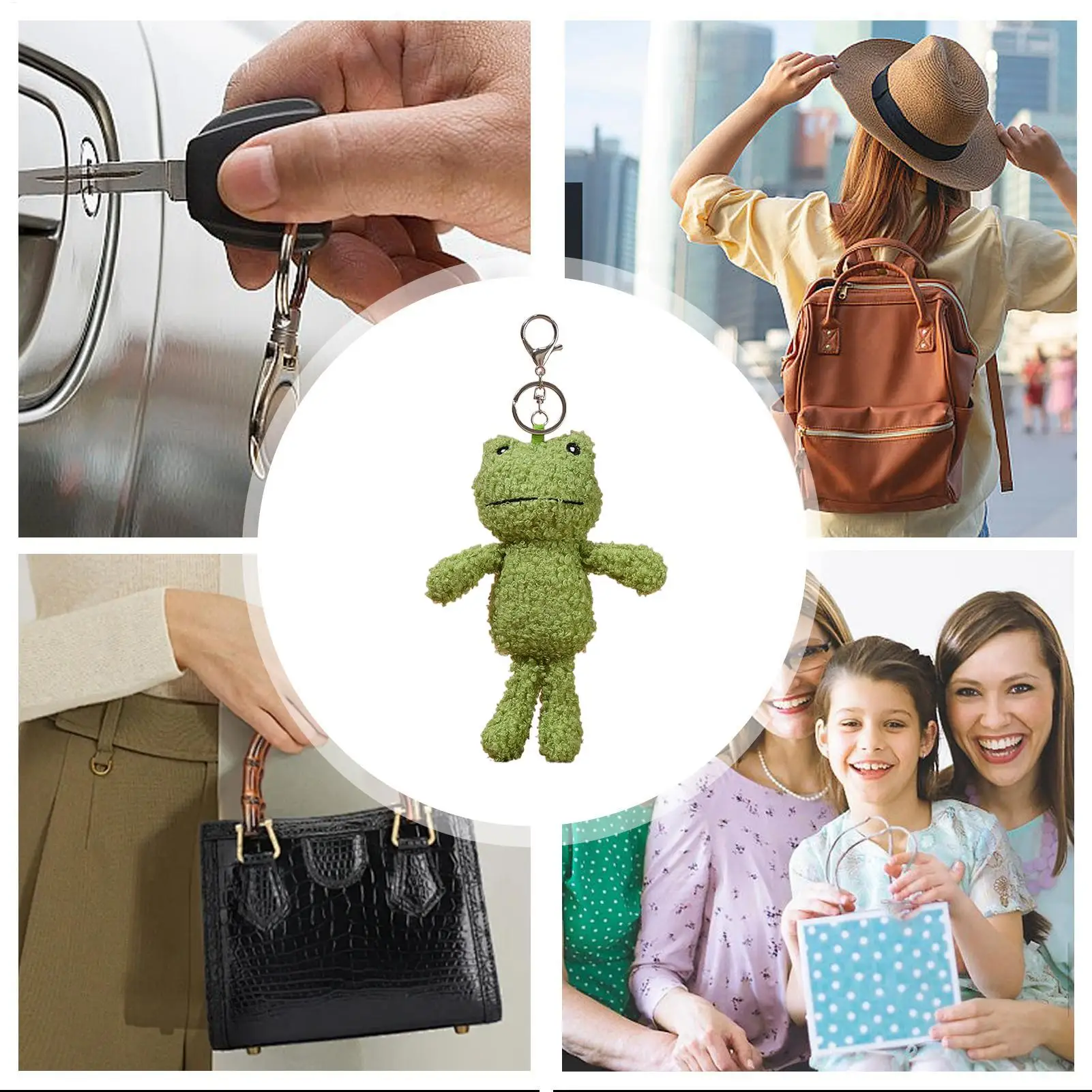 ぬいぐるみカエルキーホルダーバッグチャームコレクションぬいぐるみバッグペンダント子供男性女性誕生日電話バックパック学生新年