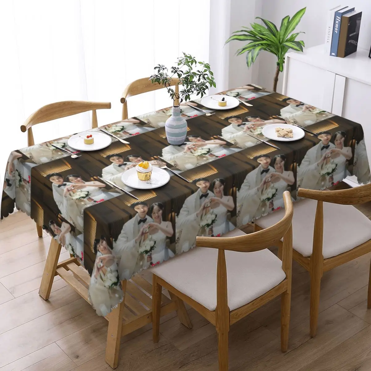 Lovely Runner K-drama Byeon Woo Seok Custom Rectangular Tablecloth Waterproof Table Cover for Festival Decorations Table Cloth