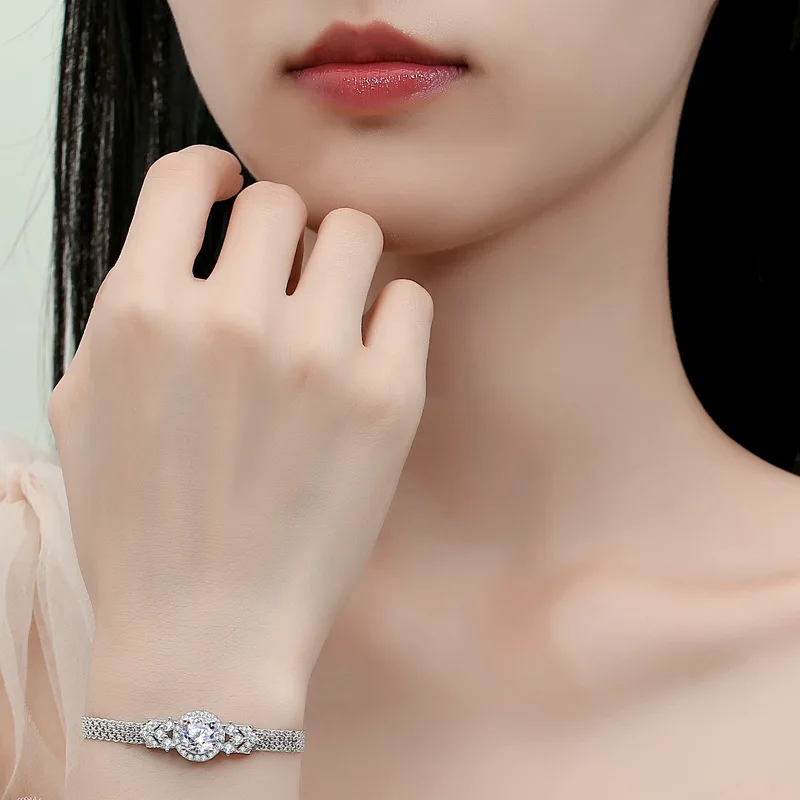 New 2 Carat D Color VVS1 Moissanite Lab Diamond Tennis Chains Bracelet s925 Silver Moissanita Women Hand Chain Fine Jewelry view 5