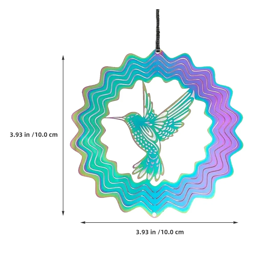 1Set Rotating Ornament Hanging Decor Metal Hummingbird Spinner for Outdoor Patio Backyard Lawn Garden Decor Gift