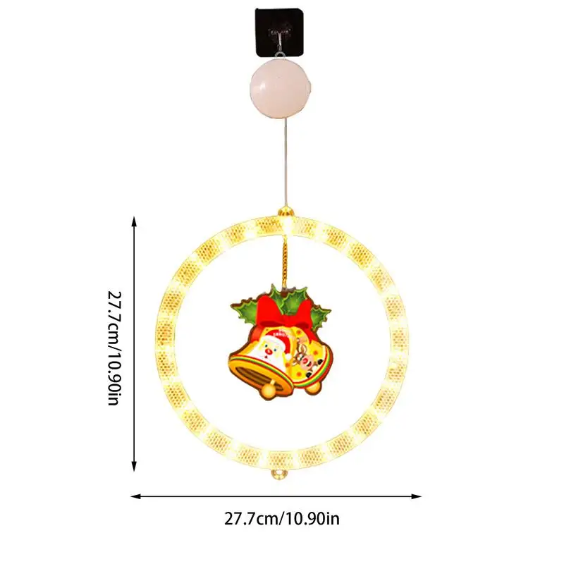 Christmas Lights Window Hangings hollow Silhouette Lamp Santa Cartoon Christmas Tree LED Lights Battery Powered Wall Decorations