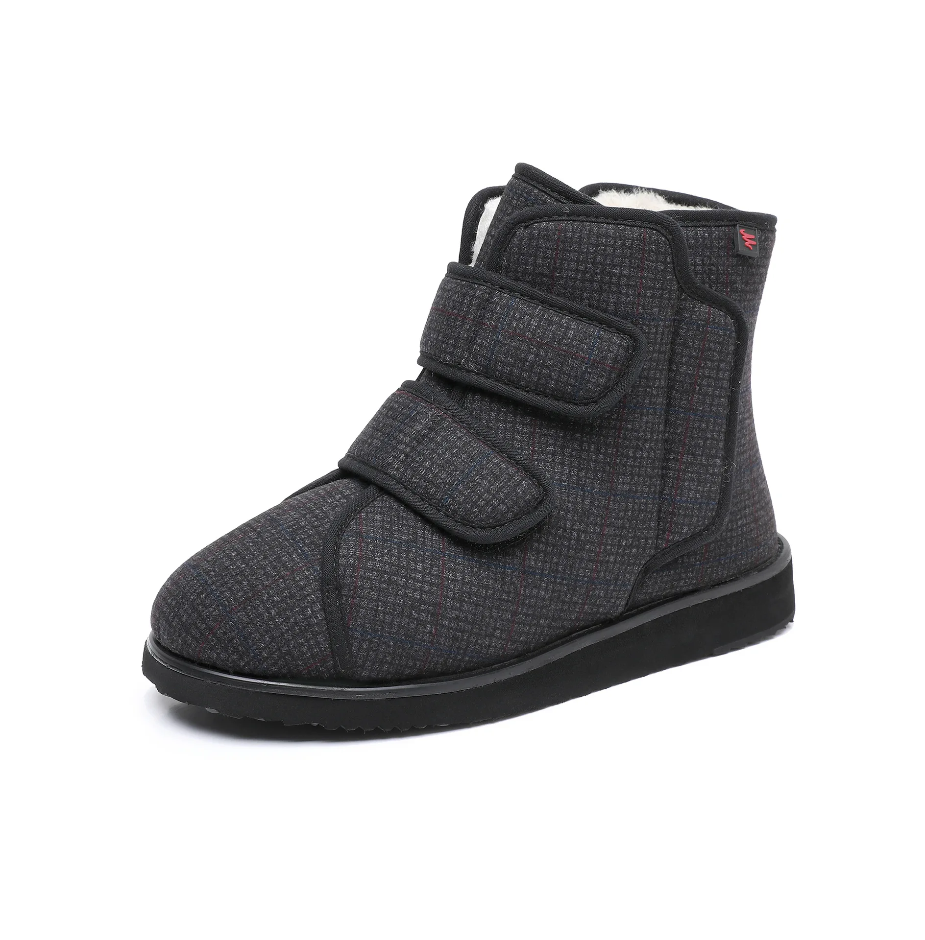 Warm Thickened Velvet Men And Women High Cotton Wider Obese Swelling Wide High Instep Velcro Shoes Winter Diabetes Boots