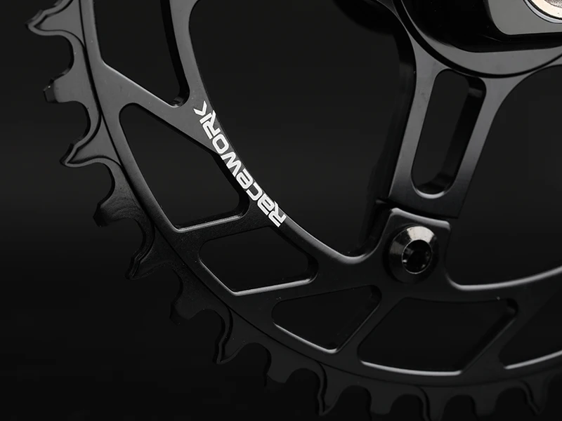 RACEWORK Rennrad-Kurbelgarnitur, 10/11/12 Gänge, silber/schwarz, glänzend polierte Kurbel, 170 mm Aluminium-Einzel- und Doppelscheiben-Kettenrad – Detail 10