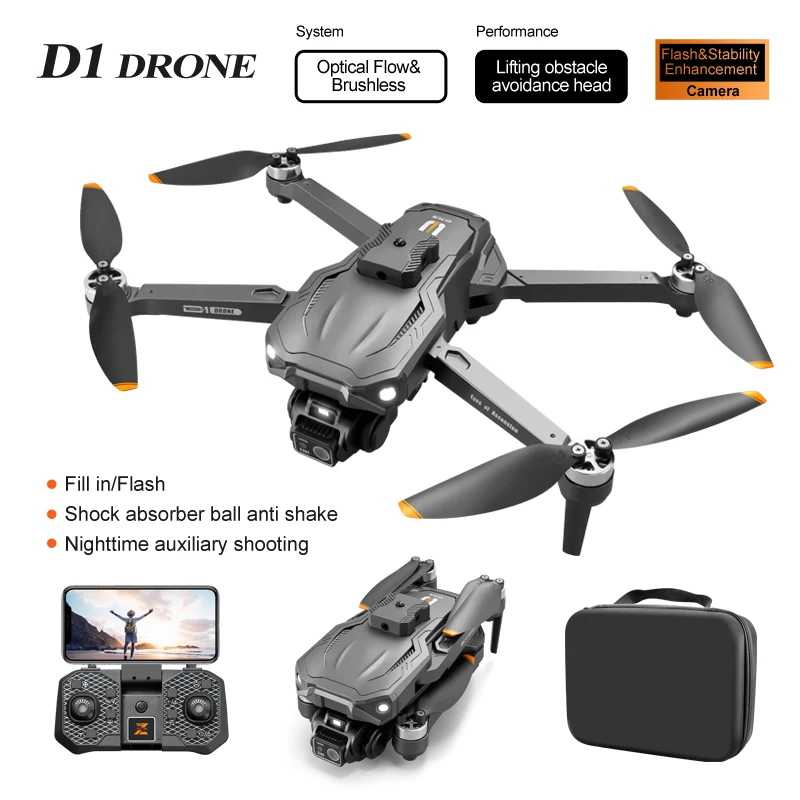 

D1 Drone 8K Professinal HD Camera 360 °Obstacle Avoidance 1080P Wide Angle Optical Flow 5G WIFI Brushless Motor RC Aircraft