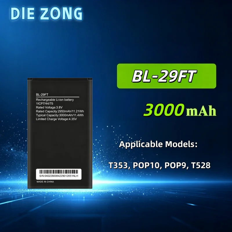 BL-29FT is suitable for Transsion Tecno mobile phone battery new electric board T353/POP10/POP9/T528Long‑Lasting Battery Life