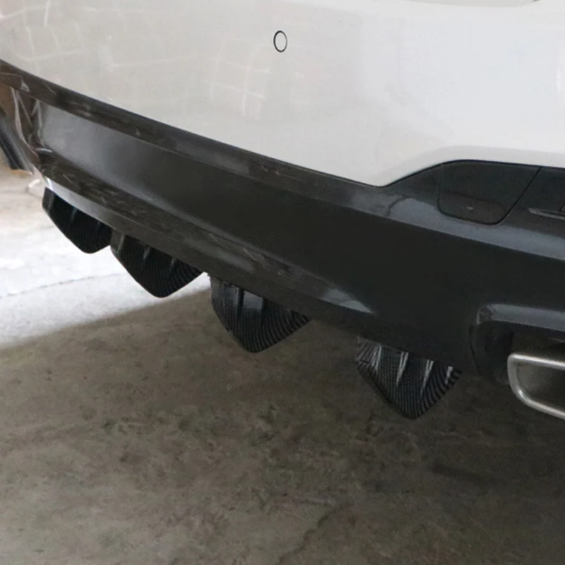 4 stücke Universal Carbon Faser Auto Geändert Hinten Stoßstange Diffusor Spoiler Schwarz Rot ABS Hinten Lip Diffusor Anti-kollision – Detail 14