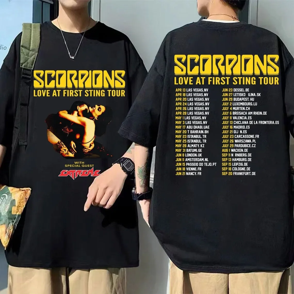 Scorpions Love At First Sting Tour 2024 Shirt 2024 maglietta da concerto Rock Band Fan Shirt Merch Music T