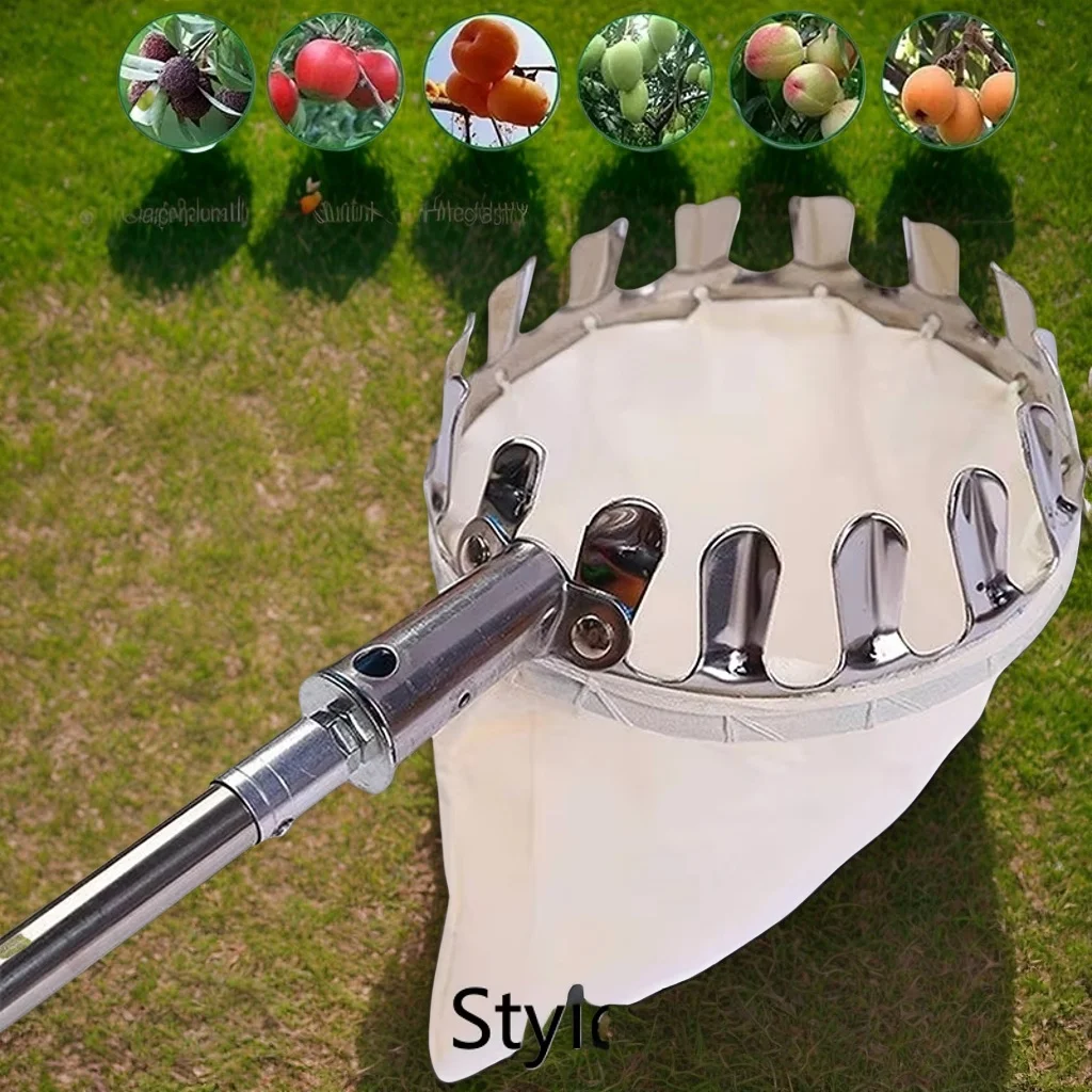 

Metal Fruit Picker For Apple Orchard Gardening Peach High Tree Picking Cloth bag Fruit Catcher Collection Pouch Farm Supplies