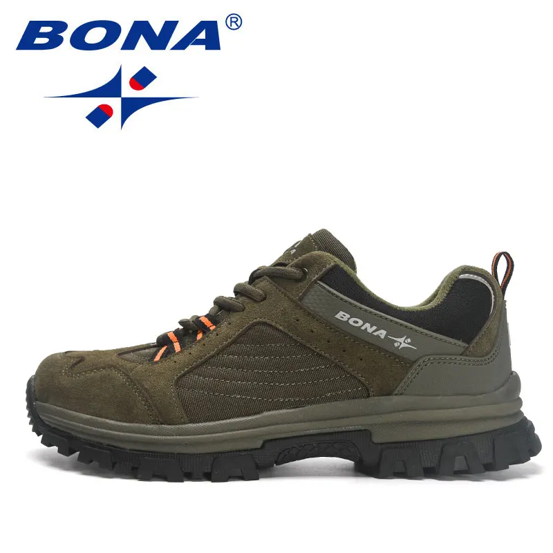 BONA-Skid Resistance Hiking Shoes for Men, Trekking Sneakers, Walking Joggi, Wear Resistance, New Designers, 2023