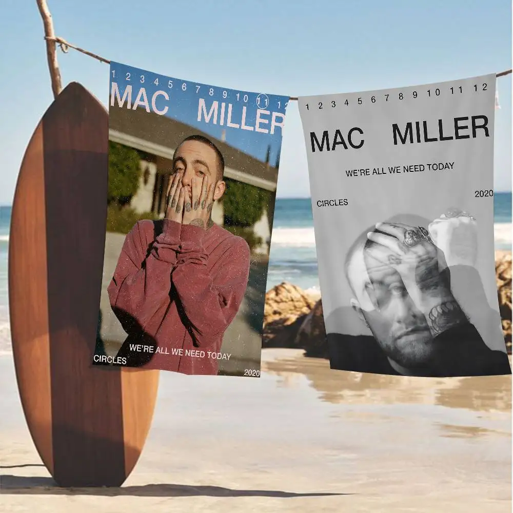 Singer M-Mac Circles Miller Bath Towel Microfiber Soft Water Absorbing Breathable For Girl Kids Decorative Cartoon Beach Towel