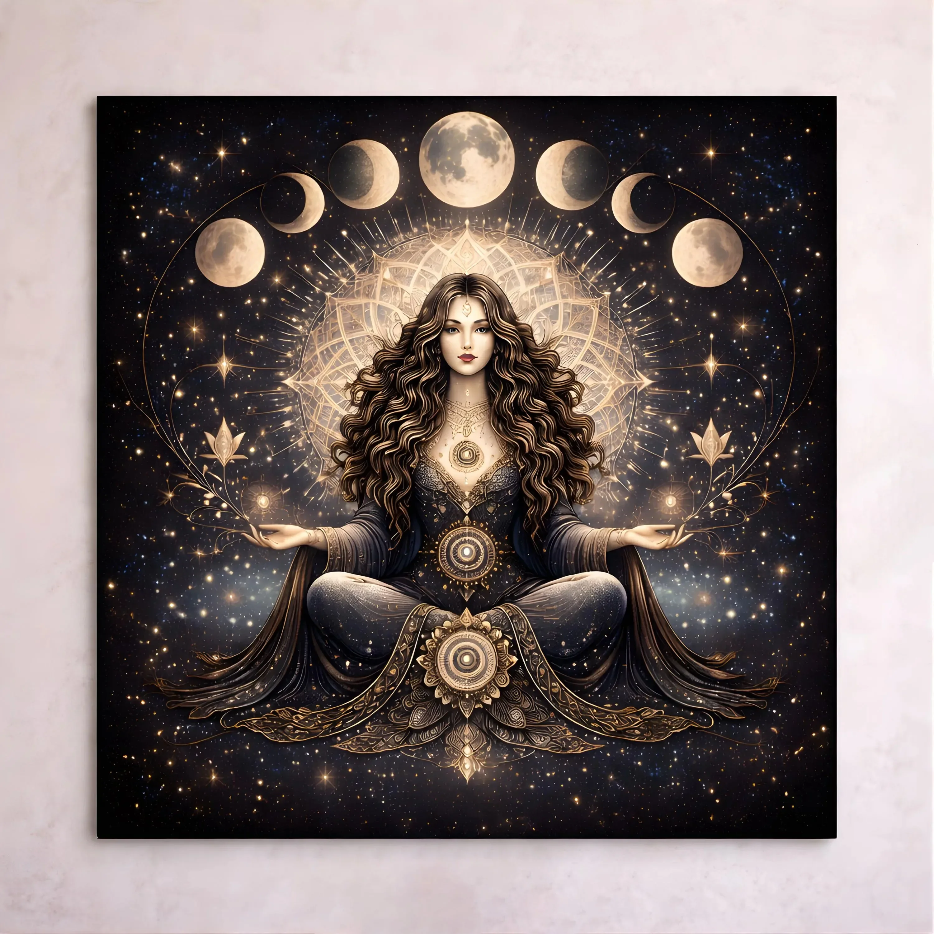 1PC Moon Phase Witch Tarot Tablecloth Celestial Goddess Divination Mat Mystic Spiritual Altar Cloth Witchcraft Decor