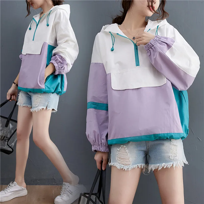 Zip Up Streetwear Aesthetic Women\'s Sweatshirt Autumn Hooded Tops Spring with Zipper Loose Casual Korean Fashion Hoodie Graphic