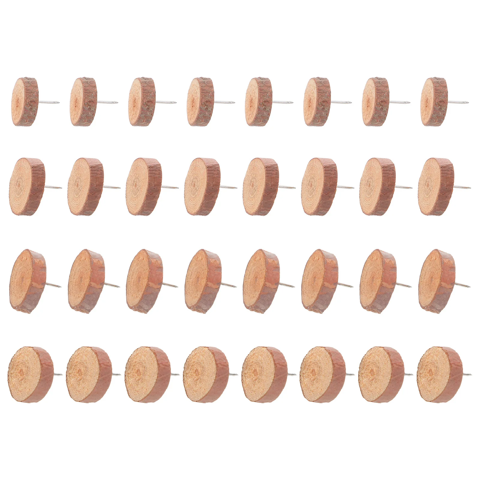 

40Pcs Decorative Wooden Push Pins Pine Material Easy Insertion Cork Board Bulletin Board Wall Photos Notes Documents Tacks