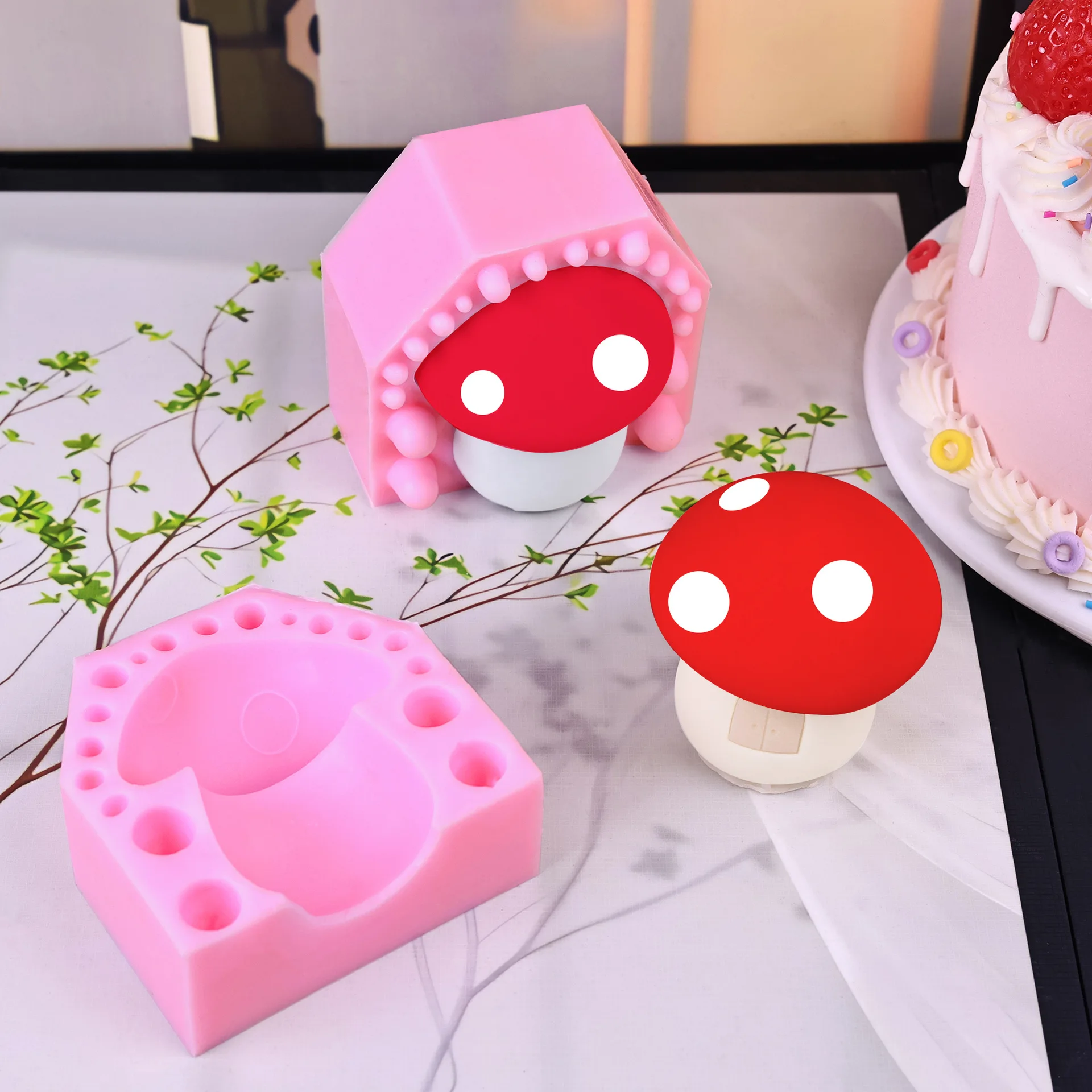 Pastoral Style Simulation Mushroom Silicone Molds Three-dimensional Mushroom Shape Fondant Chocolate Cake Decoration Accessories