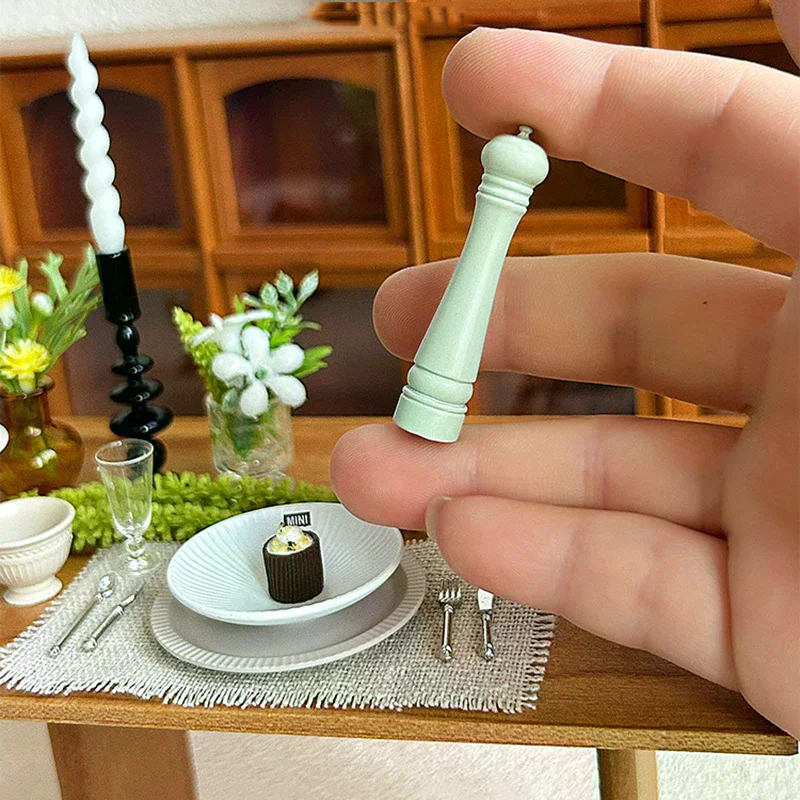 3Pcs Doll House Furniture Gift Dollhouse Alloy Cooking Pepper Grinding Bottle Miniature Mini Scene Model Doll Accessories