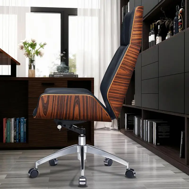 Chaise de bureau à dossier haut pour ordinateur, mobilier de bureau avec roulettes pivotantes à 360 °